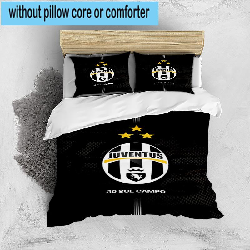 Set Biancheria da Letto Stampato 3 Pezzi Juventus Football Club Chiusura Copripiumino Include 1 Copripiumino & 2 Federe Set Biancheria da Letto Decorazioni per la Casa Regali