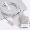 Glittering Rhinestones Charging Protections Case Featuring Soft TPU Shell And Practical Cable Saver For Charging Devices