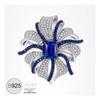 Royal Blue Bow S925 Sterling Silver Brooch & Pendant - Luxury Dual-Use Suit Accessory Corsage