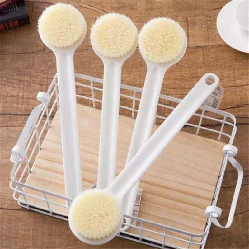 Long Handle Bath Brush - Soft Bristle Back Scrubber for Exfoliating & Body Cleaning, Bathing Tool with Comfortable Grip