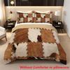2/3pcs Patchwork Cow Fur Print Duvet Cover Set (1 Duvet Cover + 1/2 Pillowcase, Without Core), Stylish Cowhide Soft Comfortable