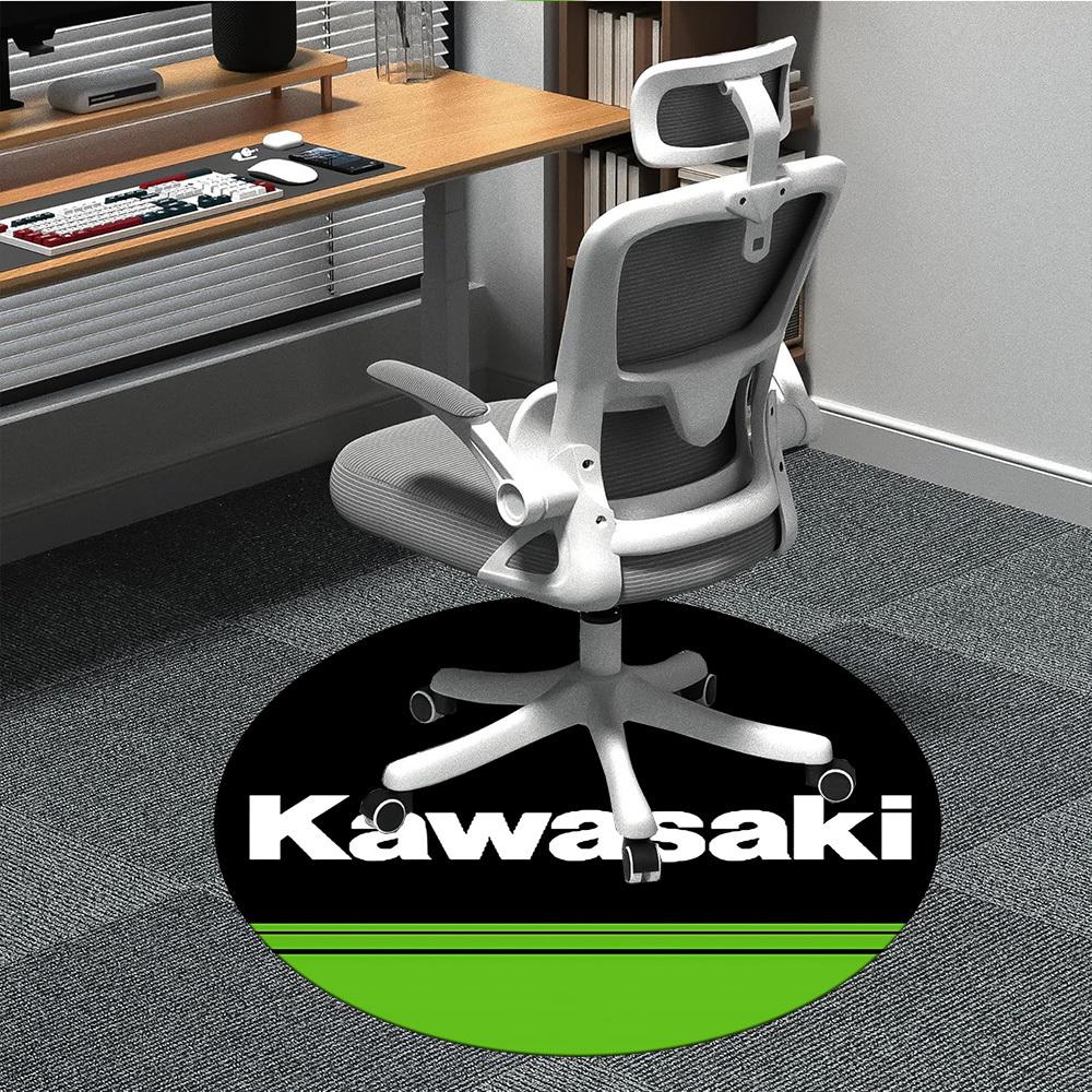 1PC Kawasaki Office Round Rug, Non-slip, Soft and Durable Office Rug for Interior Decoration, Perfect for Office, Beautiful Decoration