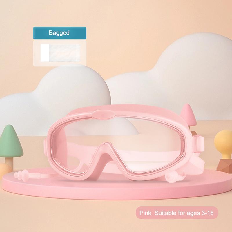 Children's Goggles Boys' Waterproof And Anti-fog HD Swimming Glasses Girls' Big Box Swimming Goggles Set Kids