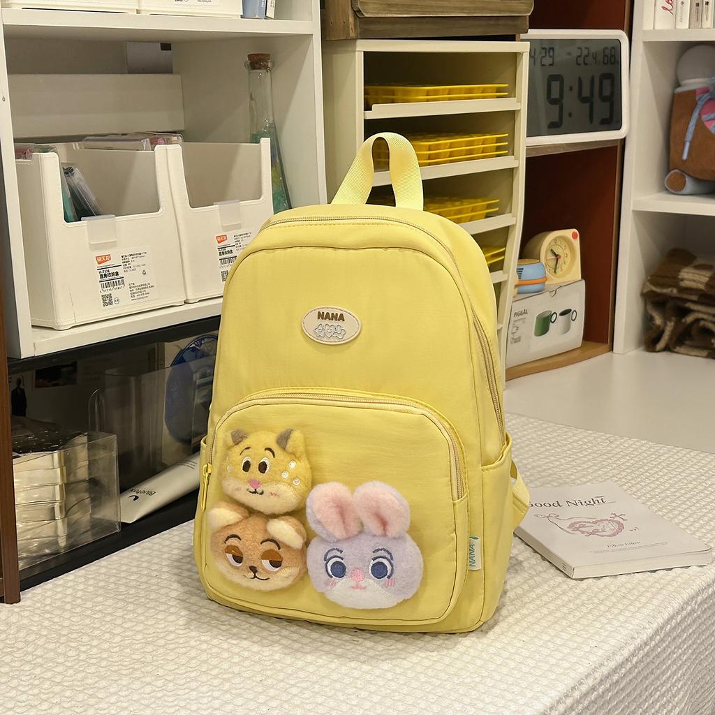 Schoolbag fog sweet waxy doll sweet and cute backpack kindergarten middle and large class bag spring outing research light small backpack