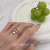 Silver Color Irregularly Pleated Heart Opening Ring for Women Minimalist Fashion Fashion Jewelry