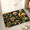 Retro Moth Mushroom Floor Mat Floor Mat Soft Flannel Non-Slip Door  Rug for Living Room