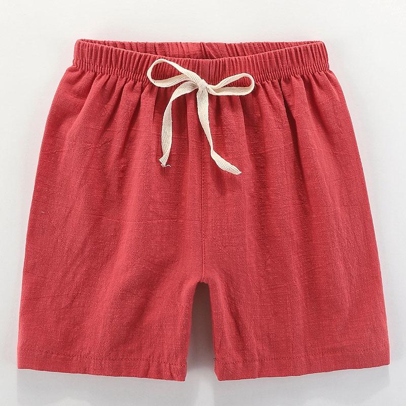 Children Kids Boy Girl Linen Summer Casual Elastic Waist Pants Shorts