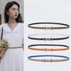 Narrow Belt Women's Fashionable Versatile Dress Belt Thin Decoration Retro Gold Buckle Summer Trousers