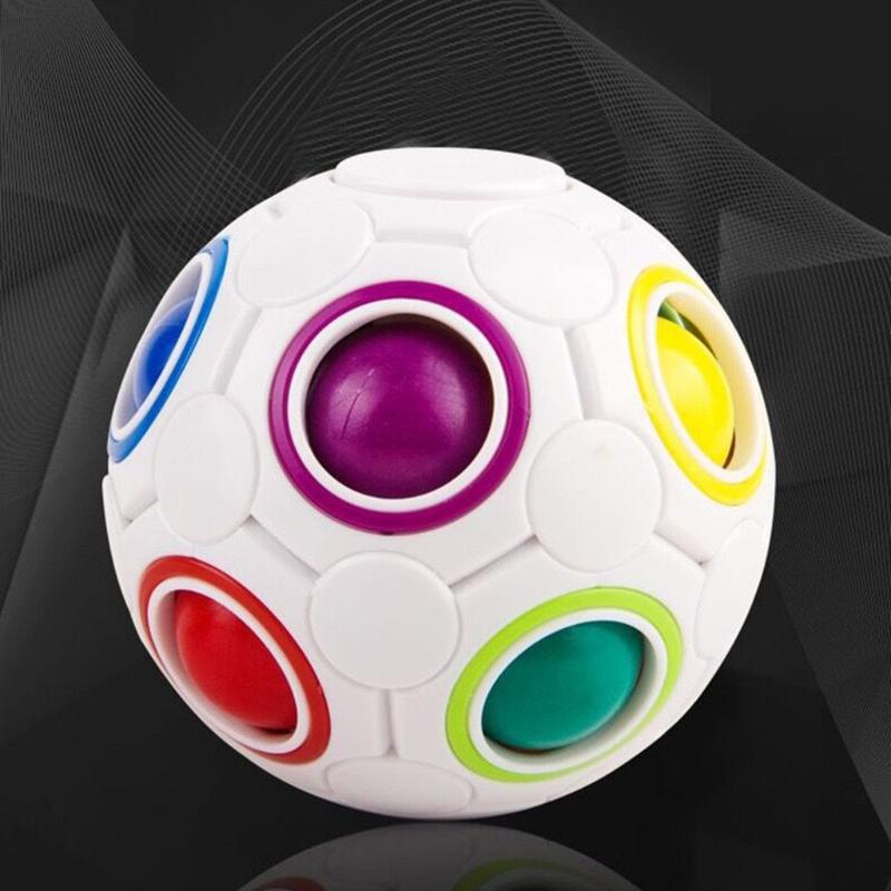Sensory Fidget Ball Decompression Toy Spherical Puzzle Football Stress Relief Ball for Toddlers Adults Funny Color Match