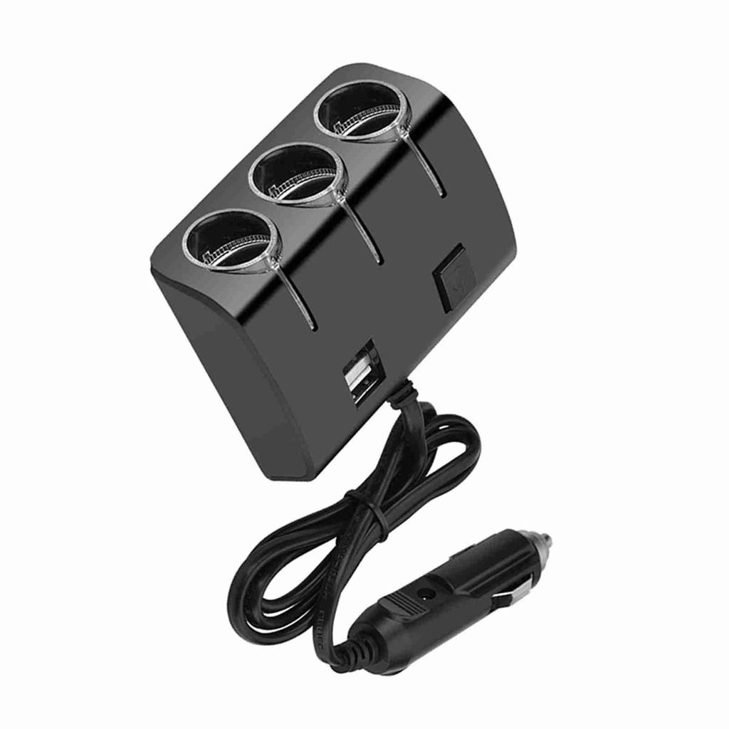 3 Way Auto Car Cigarette Lighter Socket Splitter Dual USB Charger Power Adapter