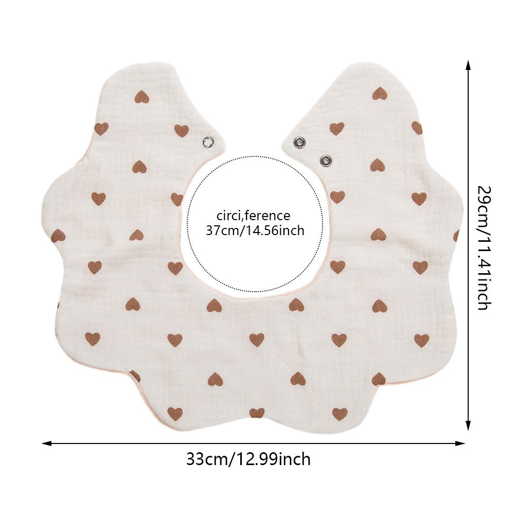 6 Layers Thickened Baby Muslin Cotton Bibs 306°AB Double Side Flower Round Neck Saliva Towel Print Feeding Burp Cloths Banadna
