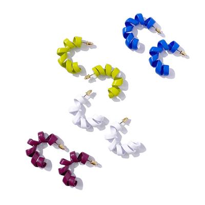 Niche Design Sense, Color Phone Line, Circle Earrings, Fashionable Temperament, Face, Thin Small Spring Earrings
