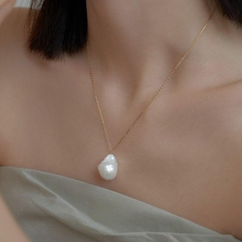 Dawn of Me 14K Baroque Pearl Necklace