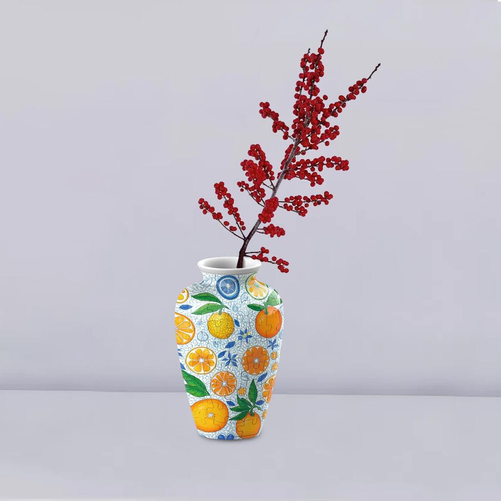 3D Puzzle House Vase Decorative Piece – DIY Floral Container For Living Room Decor