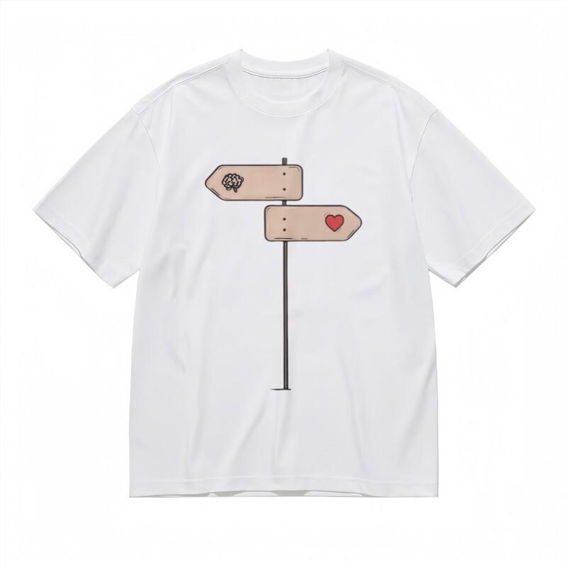 

Women s Classic T-Shirt Playful Direction Board with Botanical Accent Cotton Tee 3XL