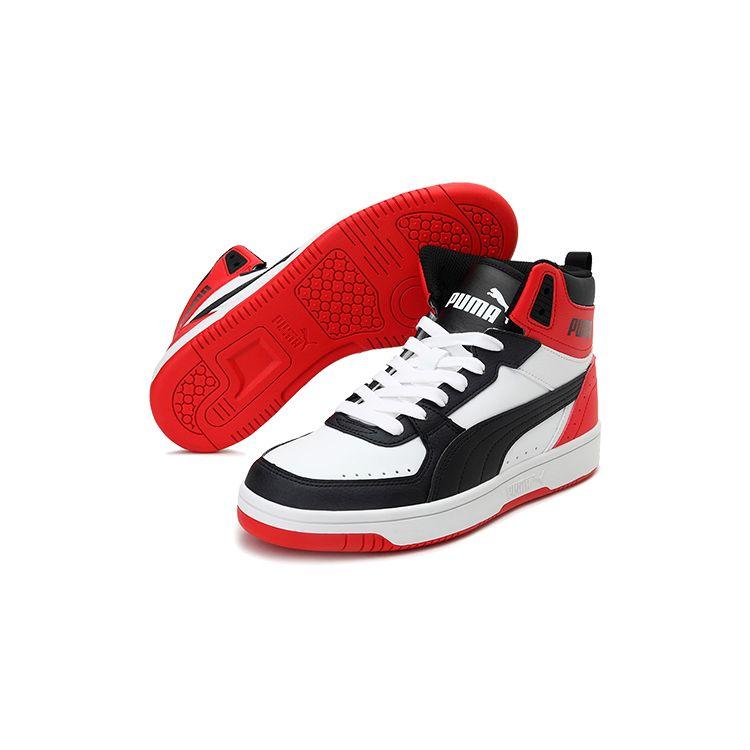 Puma Rebound Joy Big Kid Black White Red Kids Sneakers High-Risk-Red 374687-03