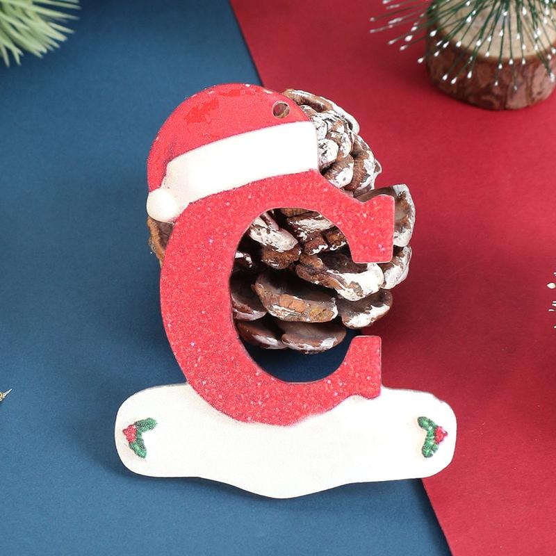

7.8CM Christmas Tree Decoration Letter Pendant 26 Letters Home Holiday Acrylic DIY Pendant Xmas 2025 New Year Decor Navidad 1Pcs