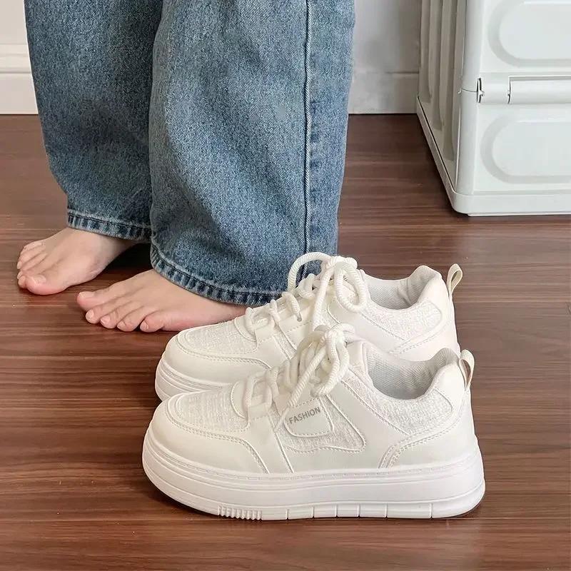 Fashion White High on Platform Woman Footwear Comfortable and Elegant  Vulcanized Shoe New in Quality Light Offers Shoes for Women