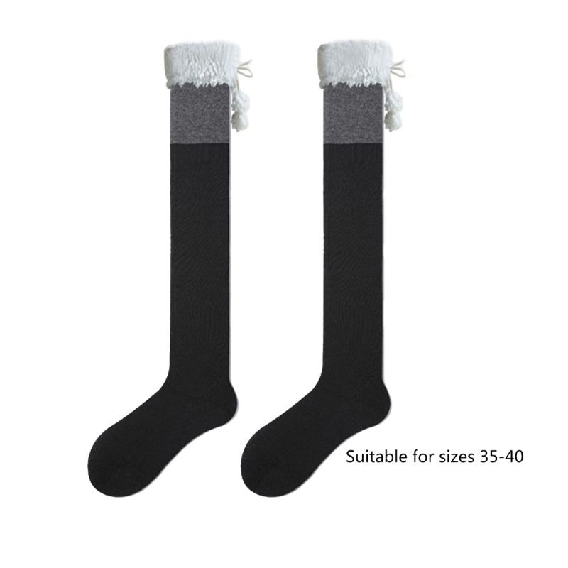 1 Pair Women Over Knee Stockings Princess Style Dress Socks Ruffle Thigh High Socks Long Tube Frilly Socks Ballet Socks