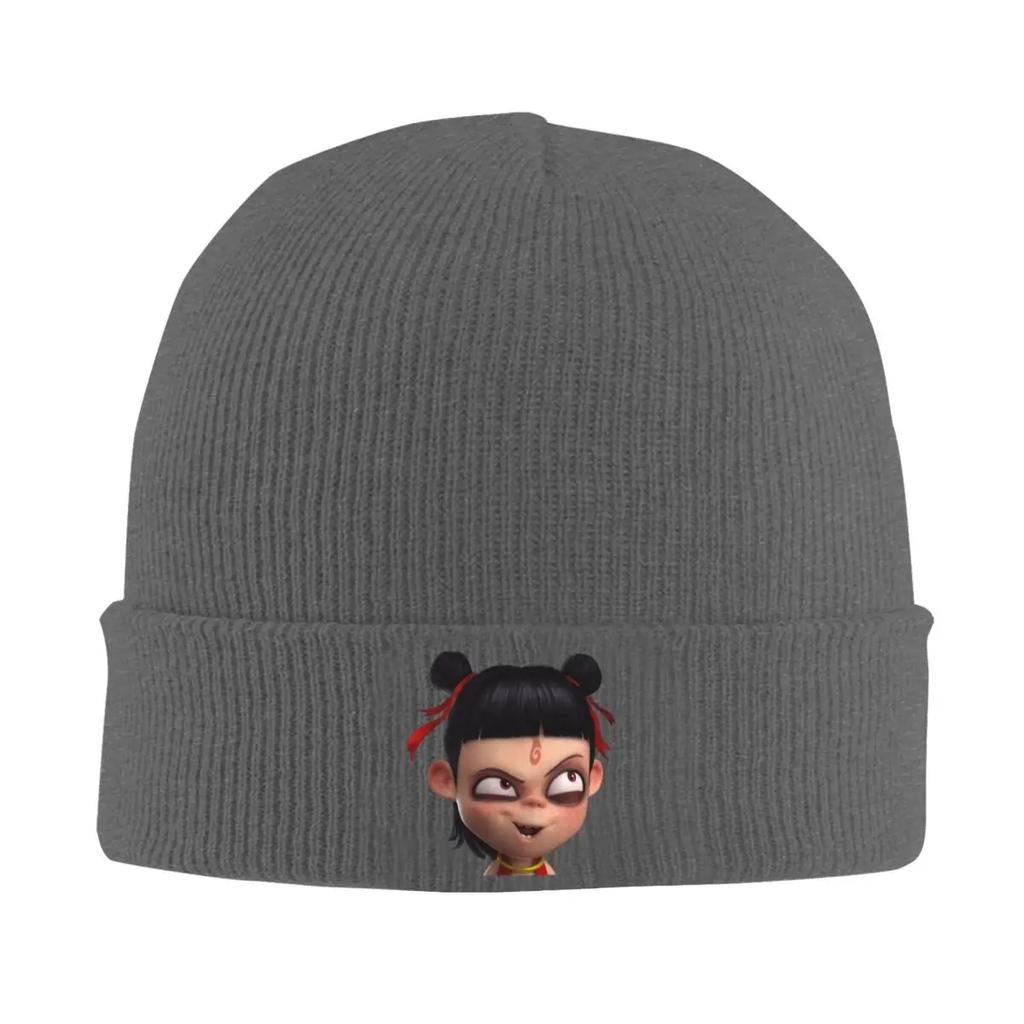 Nezha's Funny Expression Bonnet Hats Beanie Hats Pattern Knit Hat Autumn Winter Cute Men Women Kpop Elastic Cap
