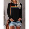 Graphic Print T-Shirt, Long Sleeve Crew Neck Casual Top for Spring And Fall, Women'S Clothing