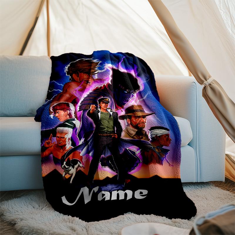 Personalized Custom Name Blanket - JoJo's Bizarre Adventure Print Design,Blanket for Sofa,Bed,Travel,Camping - Soft and Warm, Great Gift