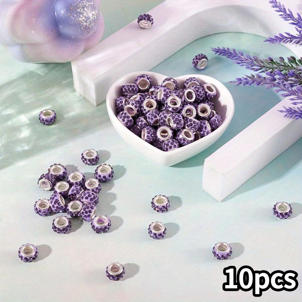 

10/30/60 шт. фиолетовая бусина с большим отверстием из смолы, креативная декоративная бусина, бусина для рукоделия, браслет, ожерелье, серьги, брелок, ювелирные изделия, аксессуары 10pcs