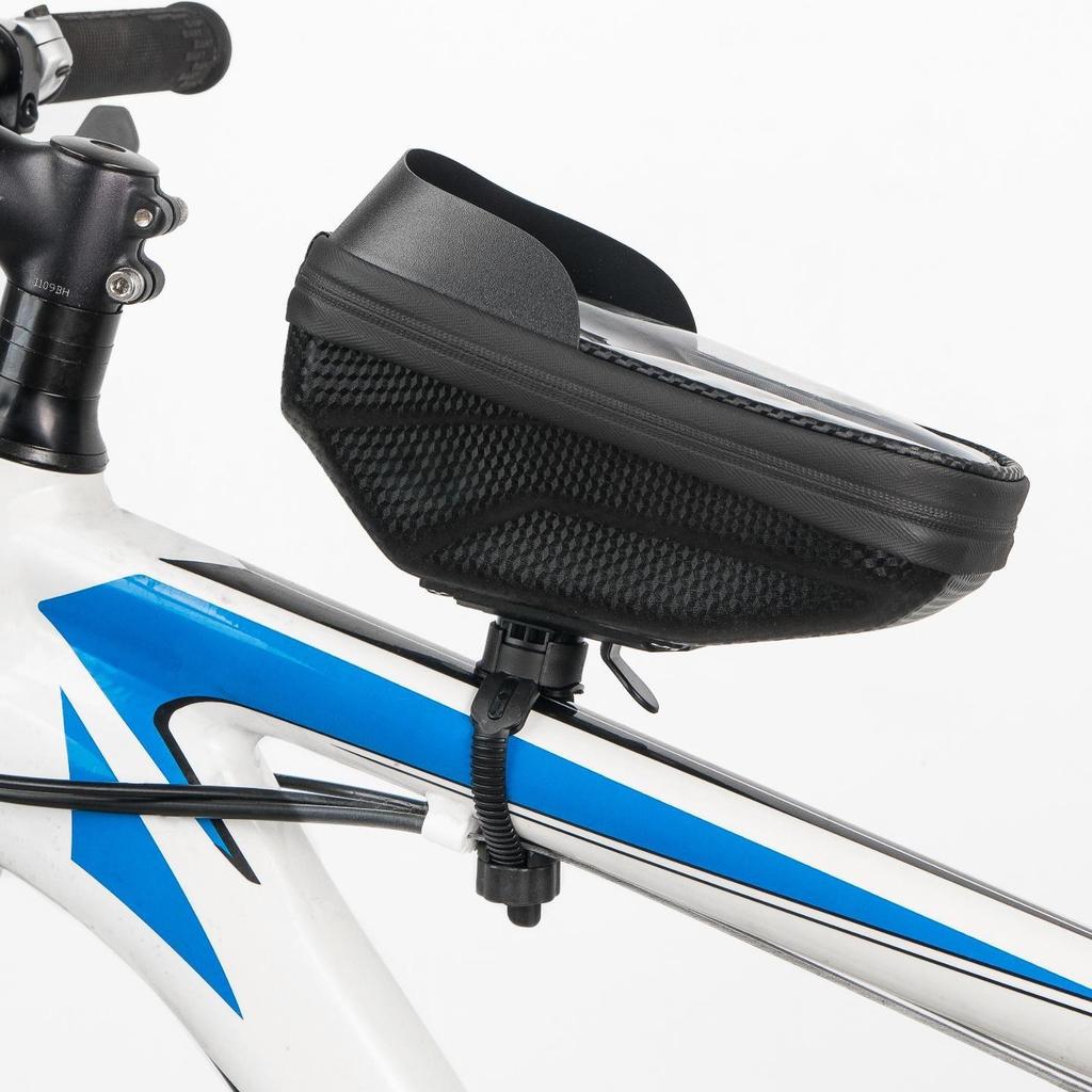 Unisex EVA Hartschalen-Fahrradlenkertasche mit Touchscreen, Wasserabweisendes Handyfach für Mountainbiking