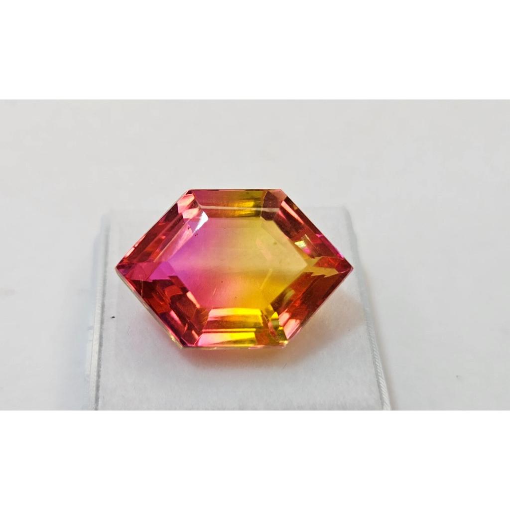 Certified Natural Tourmaline Bi-Color Fancy Cut 17-18 Ct Stunning Gemstone
