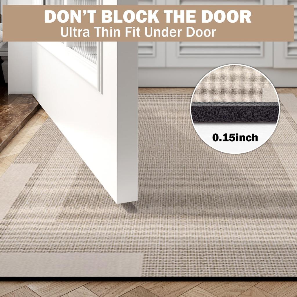 Non Slip Thin Bath Mat Bathroom Rugs With Rubber Backing Quick Dry Super Absorbent Washable Rugs for Bathroom Home Decor