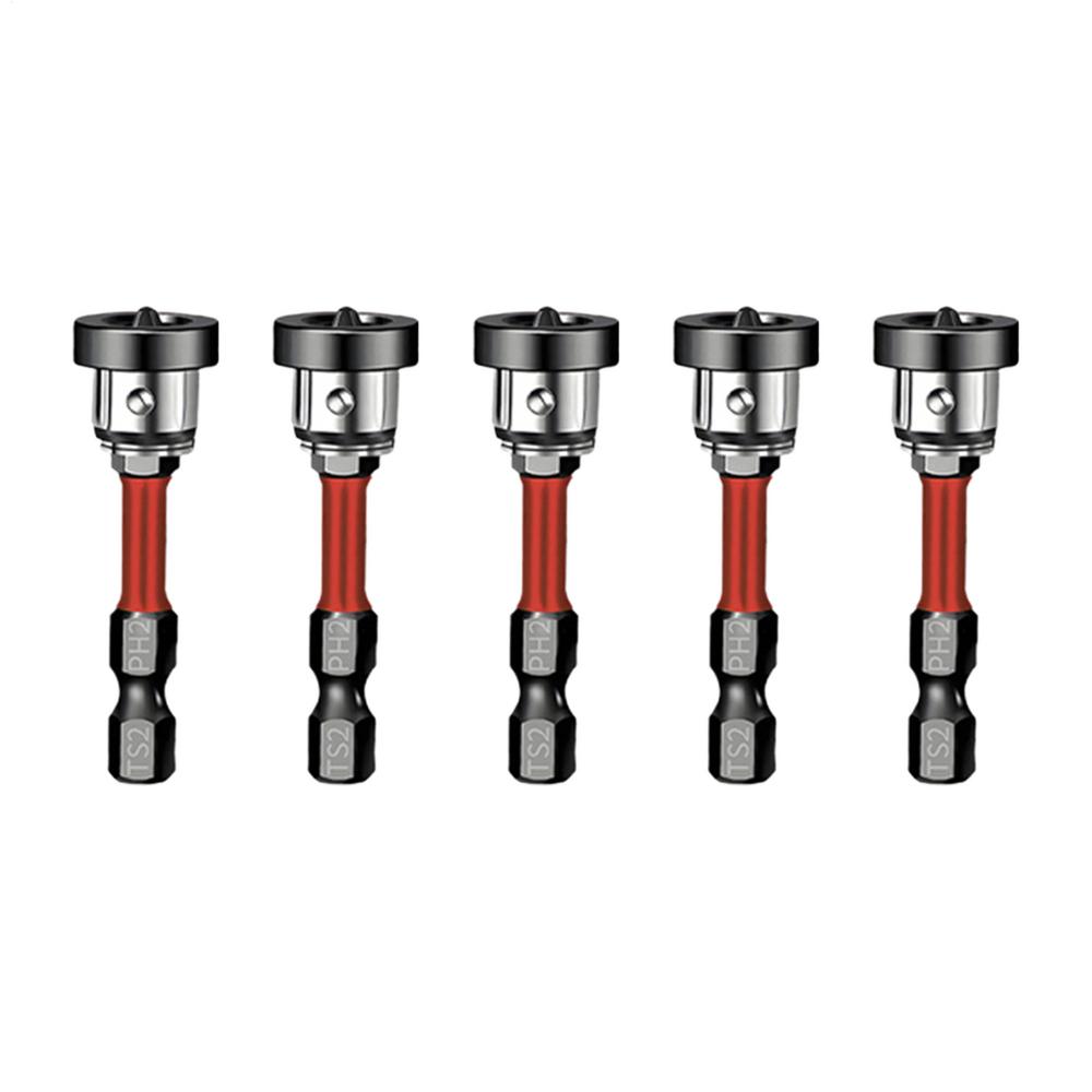 5pcs Magnetic Positioning Screwdriver Bits Drywall Drill Bit With Depth Limiter Adjustable Depth PH2 Positioning Screwdriver Bit