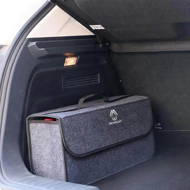 2026 Hot For Renault Interior Stickers Car Trunk Organizer Box & Automotive Cargo Storage Bag for Renault Clio Vel Satis Twingo