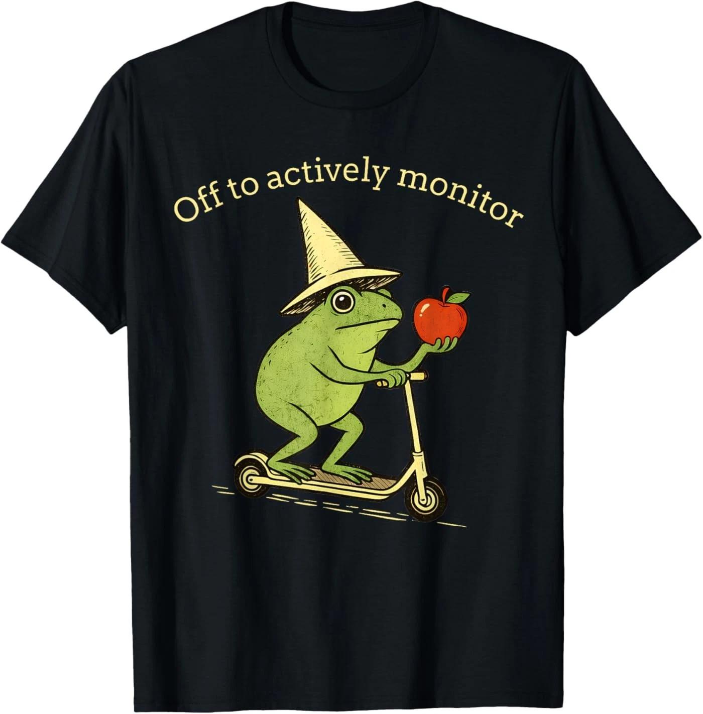 Frog Off to Actively Monitor Teacher Testing Motivation T-Shirt 100