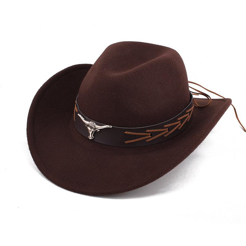 Summer Felt Cowboy Hat Men Women Couple Ethnic Rolled Brim Bohemian Fedora Sun Cap for Outdoor Beach