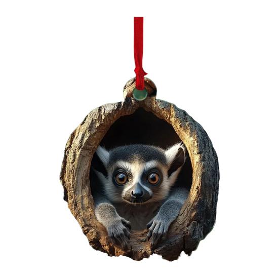 Christmas Animal Ornament Cartoon Forest Animal Hanging Decoration 2D Flat Acrylic Pendant