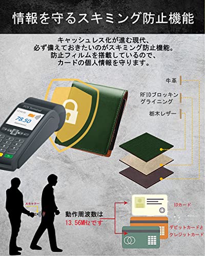 Men's Bi-fold Wallet, Made In Tochigi, Japan, Genuine Leather, Slim Design, Crafted by a Top Leather Artisan, Coin Purse Included, Father's Day, Ichir