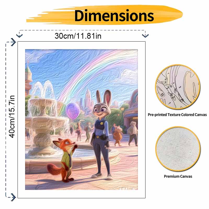 Disney Zootopia Painting By Numbers Kit Hand Painting Home Decor