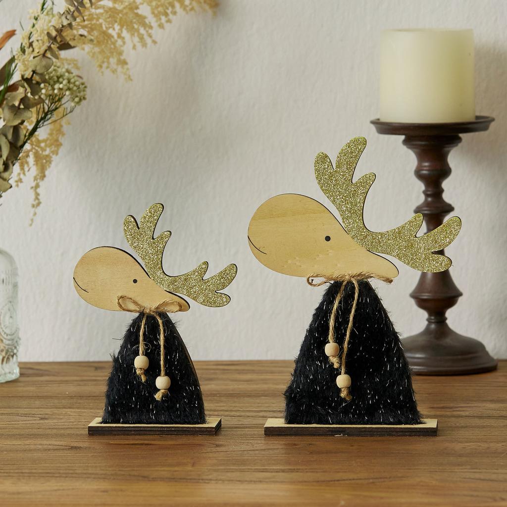1PC Home creative Christmas wooden elk desktop ornaments window display small gifts Christmas decorations