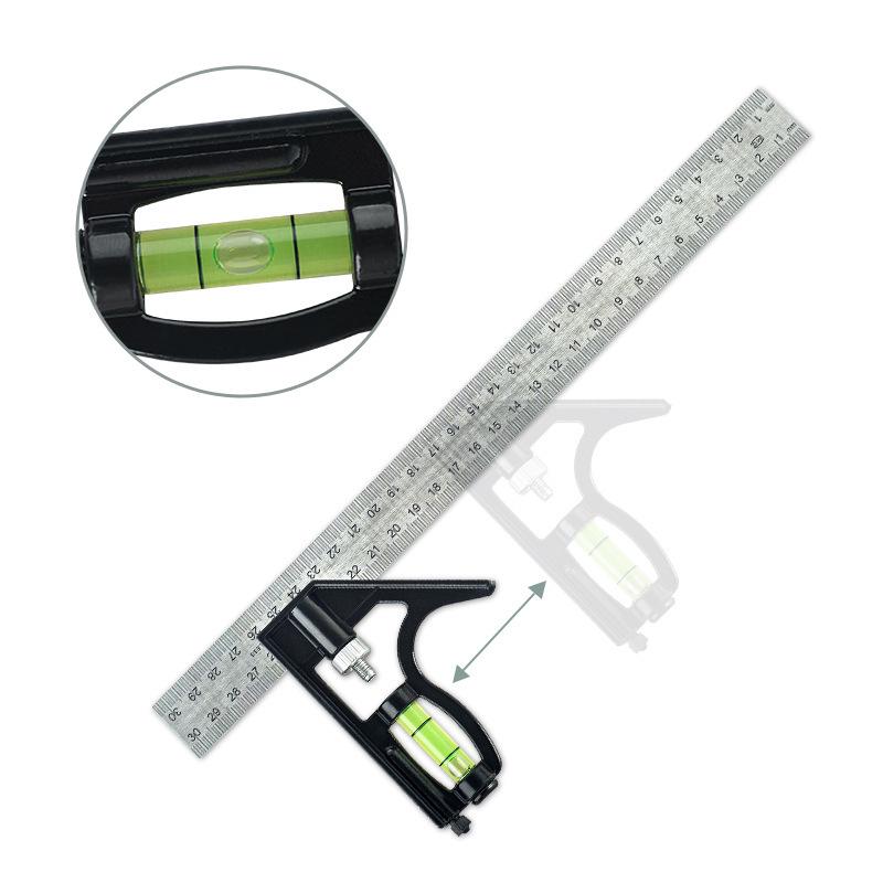 

Adjustable 300mm Stainless Steel Movable Angle Ruler for Civil Engineering Measurement Level Adjustable Ruler [Bagged]
