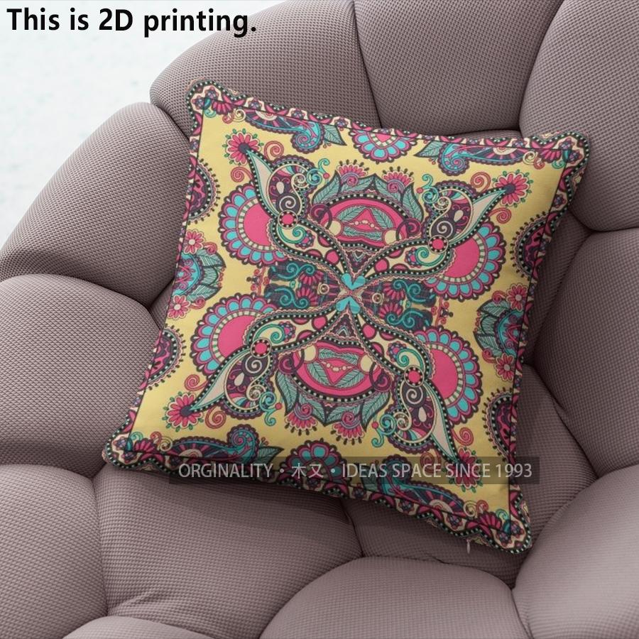 Bohemian Mandala Floral Throw Pillow Cases Pattern Cushion Cover Suitable For Sofa Bedroom Car Pillow Cover