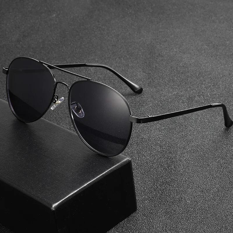 Men's Driving Myopia Glasses Outdoor UV400 Polarized Sun Glasses Metal Double-Bridge Frog-Eye Glasses Classic Square Eyewear