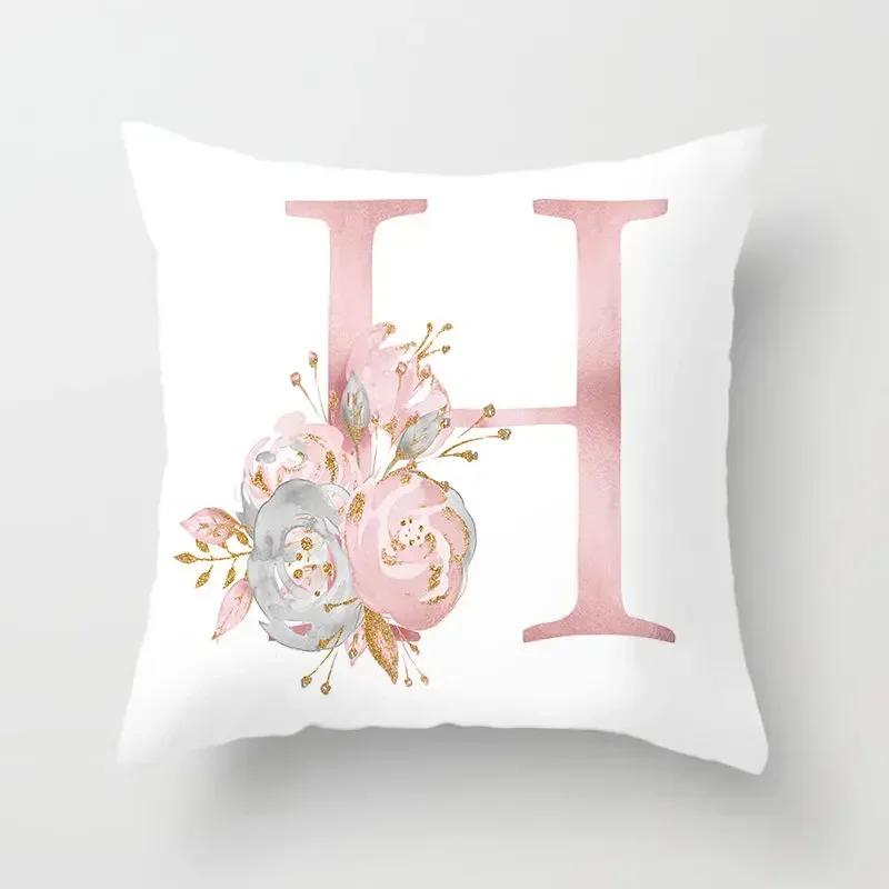 Pillow Cover Decorative Pink Letter Printed Cushion Covers 45*45 Pillowcase Sofa Cushions Polyester Cuscini Decorativi