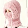 **Women Knit Balaclava Face Mask Neck Warmer Ear Flap Fleece Lined Outdoor Cycling Winter**