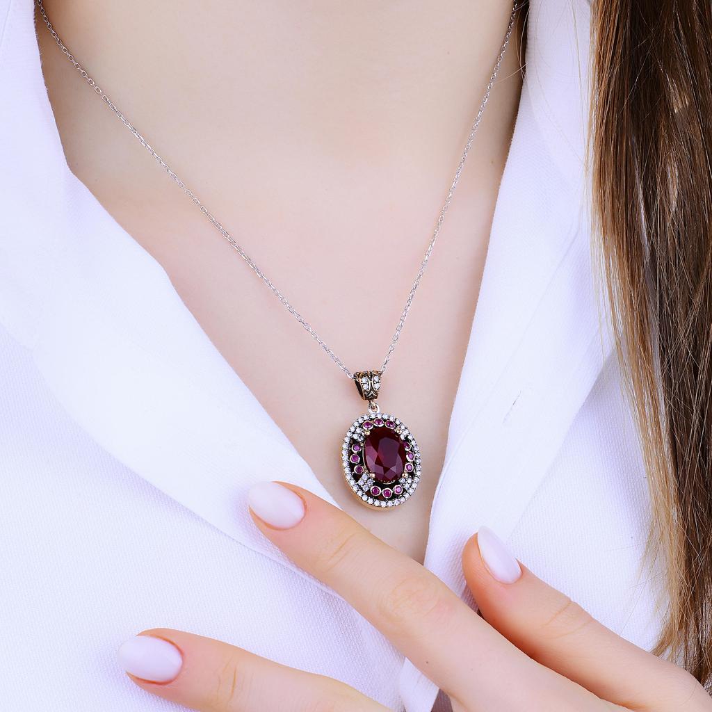 Luxusní sada stříbrných šperků Emerald Stone, osmanský design, ručně vyráběné turecké šperky ve vintage stylu, jedinečná sada stříbra a bronzu