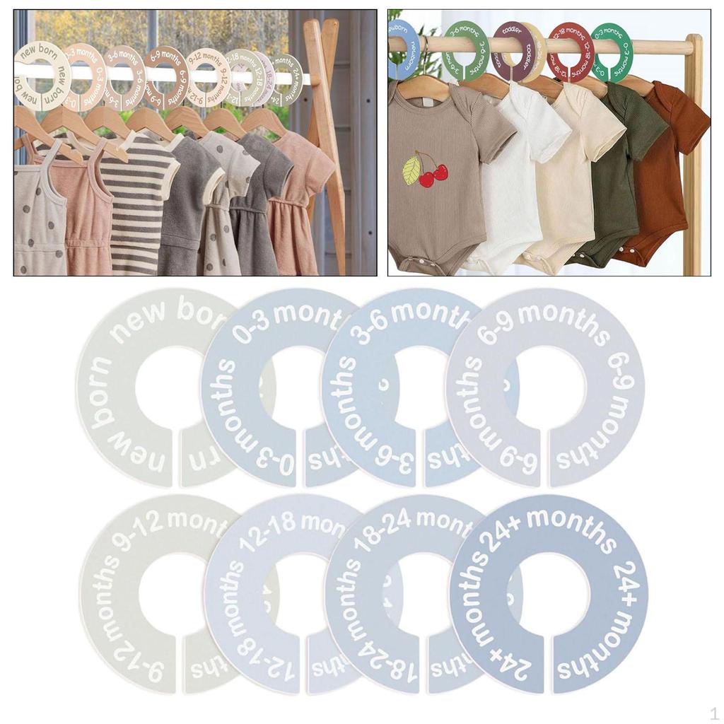 8 Pieces Wardrobe Dividers for Babies Clothes Organizer Nursery Room Decor Hanger Separator Divides