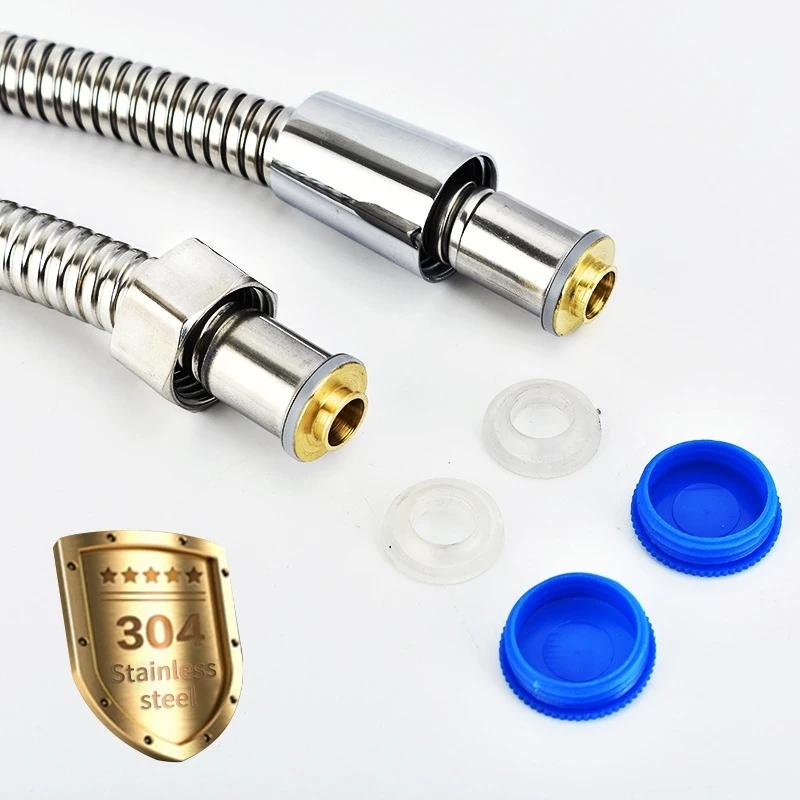1.5/2/3M Stainless Steel Flexible Shower Hose Long Shower Water Hose Extension Plumbing Pipe Pulling Tube Bathroom Accessories