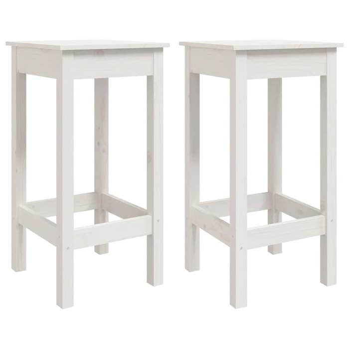 VidaXL 2x Chaises de Bar Tabourets de Bar Chaises de Cuisine Salle à Manger Meubles de Bistro Maison Intérieur Blanc 822138