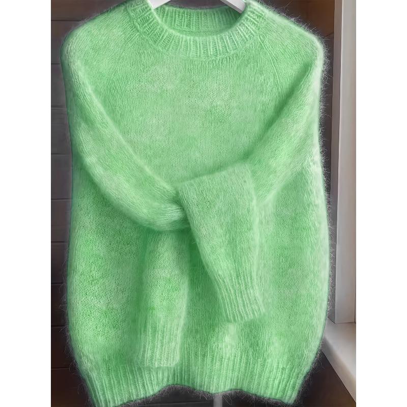 French-Style Round-Neck Sweater, Soft and Cozy, Elegant Design, Perfect for Spring and Autumn Commuting and Outings