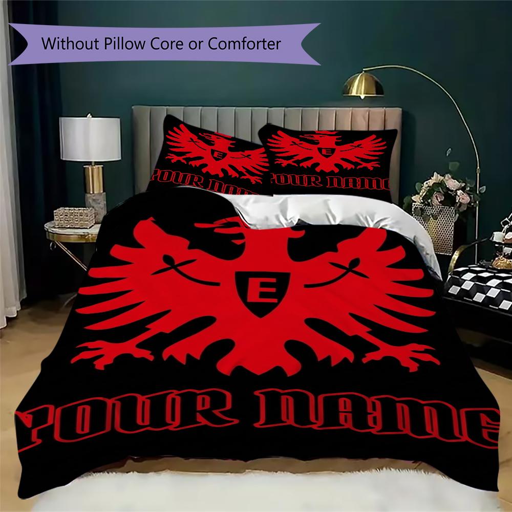 Custom Name Eintracht Frankfurt Pattern Bedding Uilt Set Uilt Cover Pillowcase Home Decoration Birthday Gift (1*duvet Cover+2*pillowcase Without Core)
