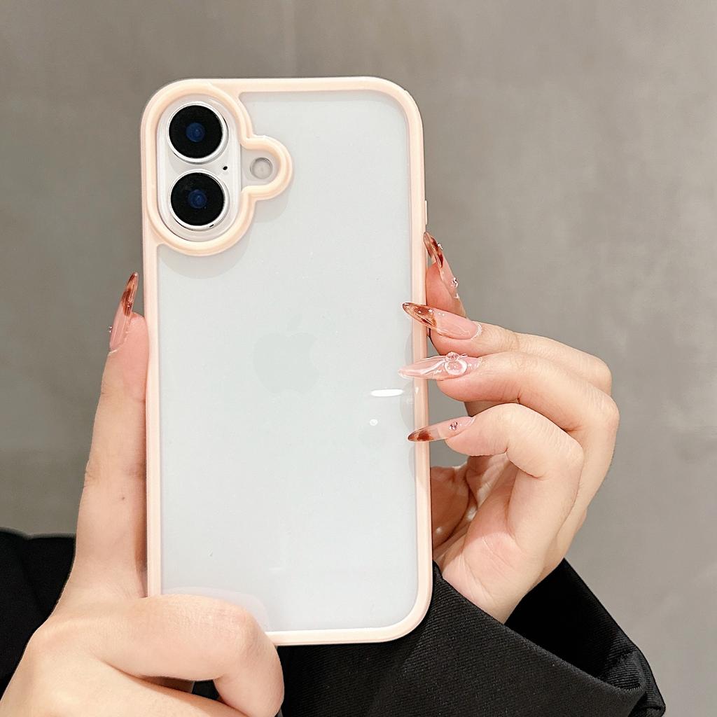 Clear Candy Color Bumper Case For iPhone 16 15 14 13 Mini 12 11 Pro Max XR XS X Plus Soft Bumper Shockproof Hard Back Cover